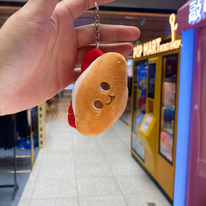 Wholesale Keychain PP Cotton Cute Burger Hot Dog Drumstick Plush Pendant JDC-KC-XiongY001