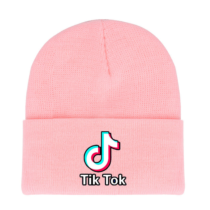 Wholesale Hat Acrylic Warm Solid Color Letter Crimped Knit Hat JDC-FH-WDM009