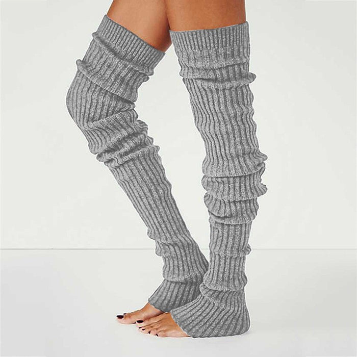 Wholesale Socks Acrylic Solid Color Over Knee Knit Pile Socks Stockings JDC-SK-QAng016