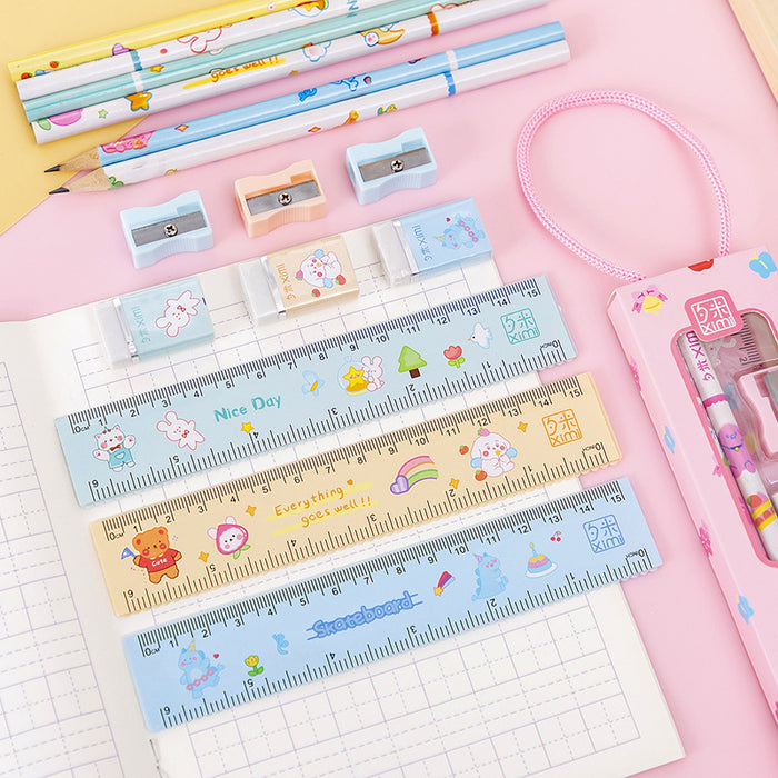 Wholesale Pencil Plastic School Gift Portable Stationery Set MOQ≥2 JDC-PC-XuF002