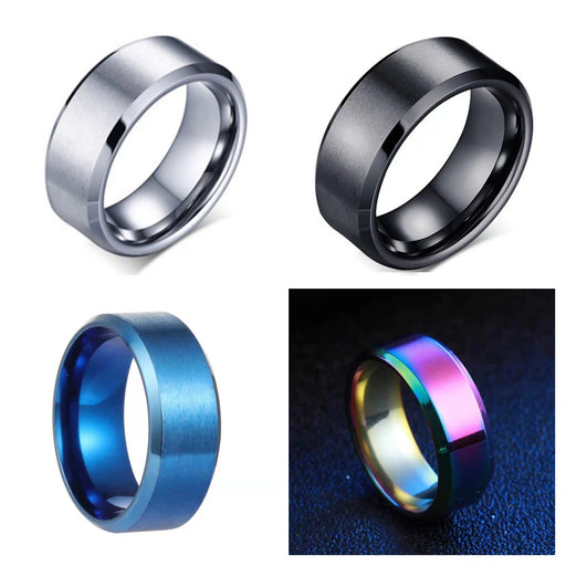 Jewelry WholesaleWholesale Tungsten Steel Metal Frosted Brushed Rings MOQ≥2 JDC-RS-ZJJ001 Rings 周俊俊 %variant_option1% %variant_option2% %variant_option3%  Factory Price JoyasDeChina Joyas De China