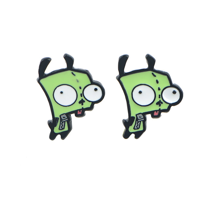 Wholesale Earring Alloy Cute Funny Cartoon Stud Earrings JDC-ES-kubei011