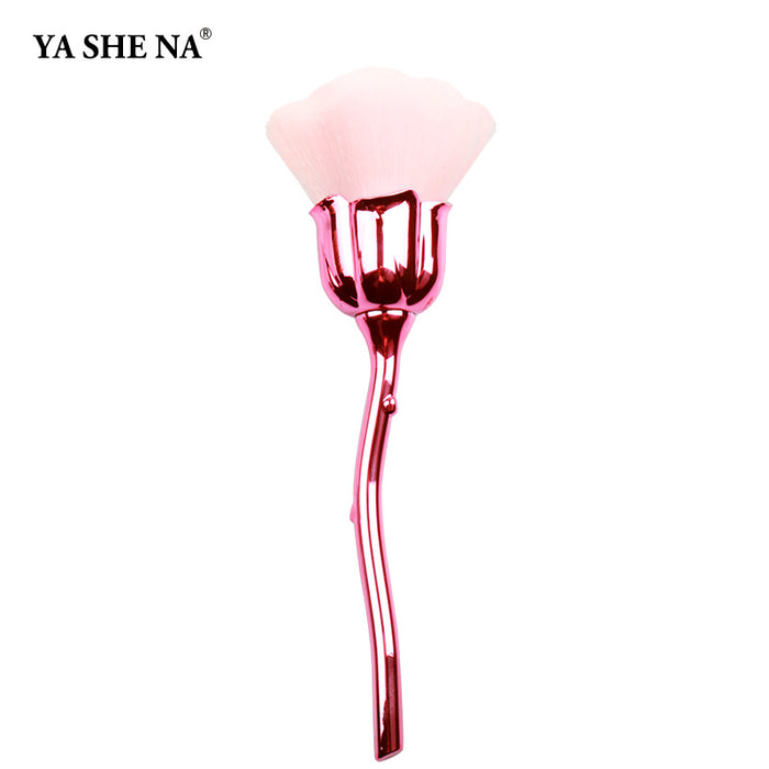 Wholesale Nylon Fiber Hair Plastic Rose Cosmetic Brush MOQ≥3 JDC-MB-YSN001