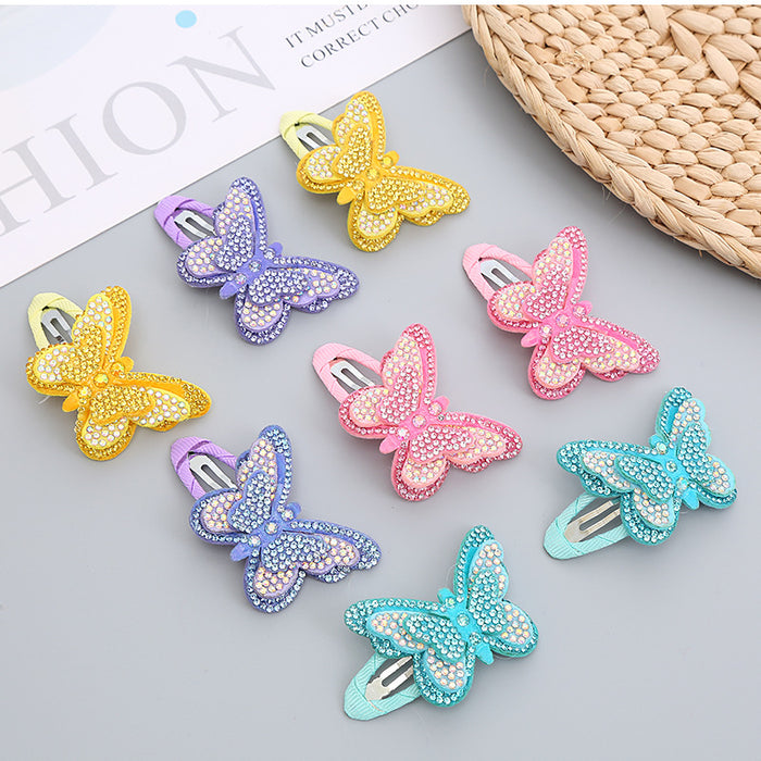 Wholesale Hair Clips Felt Rhinestone Butterfly Kids JDC-HC-WangY001