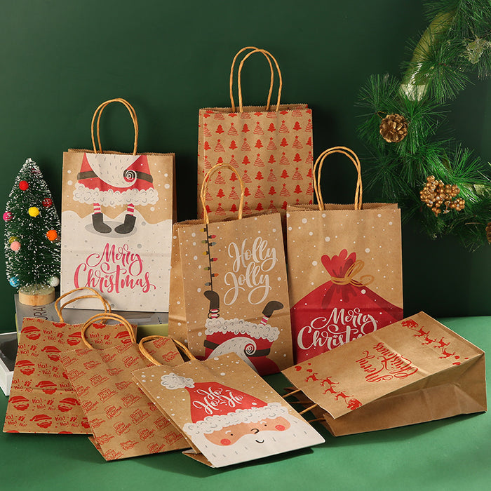 Wholesale Gift Bag Kraft Paper Christmas Gift Bag MOQ≥12 JDC-GB-Ganrui018