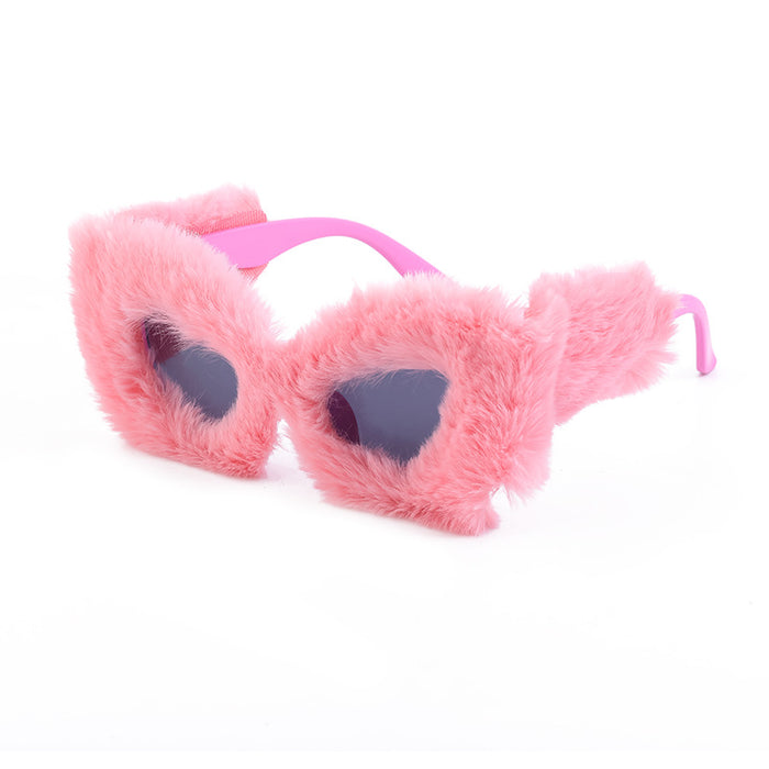 Wholesale Plush Sunglasses Ladies Fashion Cat Eye JDC-SG-LanM016