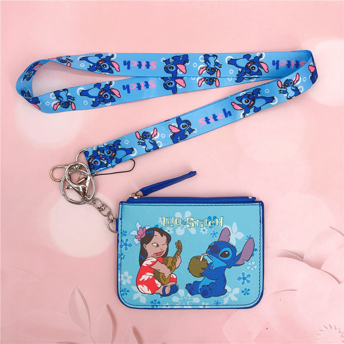 Wholesale PU Card Holder Coin Purse with Keychain Lanyard JDC-KC-YaLL001