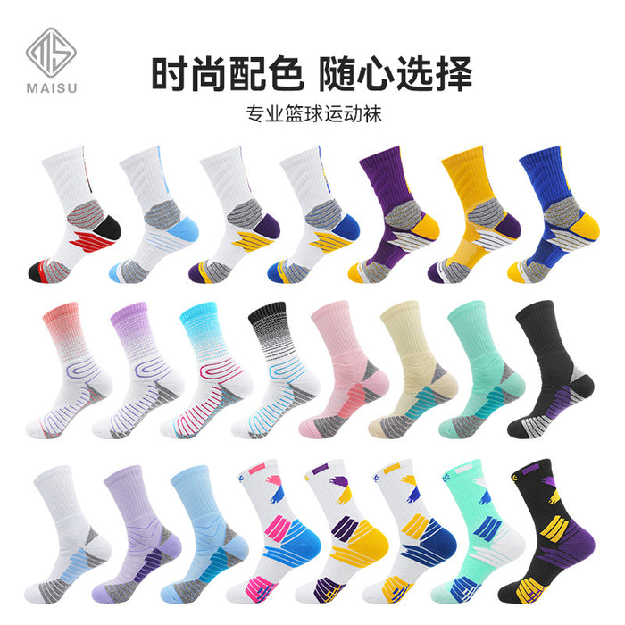 Wholesale Sock Polyester Cotton Basketball Combat Training Elite Socks High Tube Towel Bottom Sweat Absorption JDC-SK-MaiS001