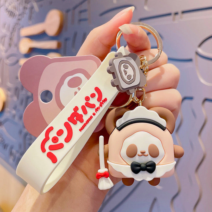 Wholesale Keychains pvc panda toast cute MOQ≥2 JDC-KC-YDao044