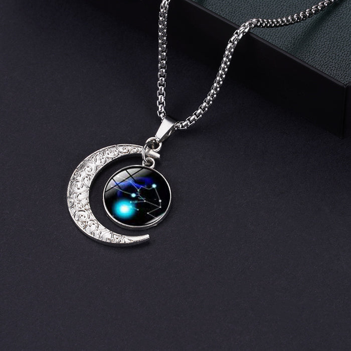 Wholesale Necklace Stainless Steel Zodiac Moon MOQ≥2 JDC-NE-YonY001