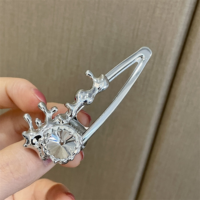 Wholesale Hair Clips Alloy Zircon Duckbill Clip Water Drop Design Sense JDC-HC-DDSL002