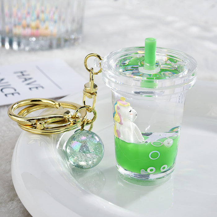 Wholesale Keychain Acrylic Cute Cartoon Quicksand Bottle MOQ≥2 JDC-KC-XLu012