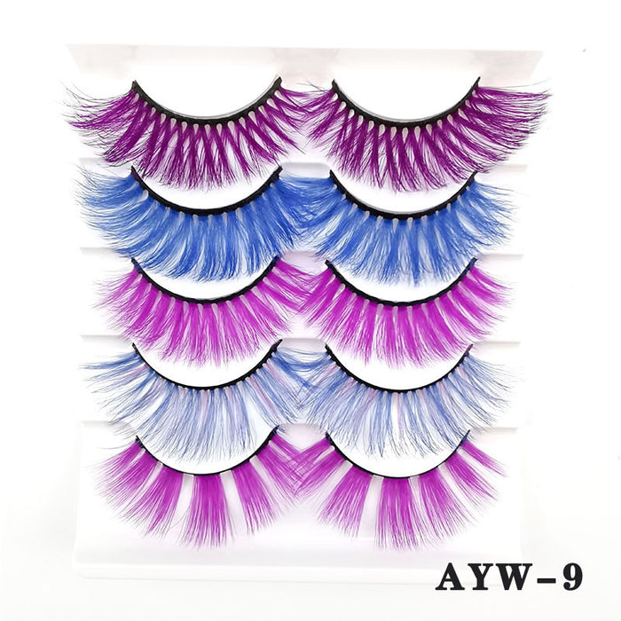 Jewelry WholesaleWholesale Color Messy False Eyelashes 5 Pairs Pack JDC-EY-LDian001 eyelashes 靓点 %variant_option1% %variant_option2% %variant_option3%  Factory Price JoyasDeChina Joyas De China