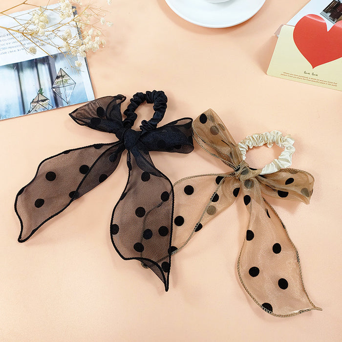 Jewelry WholesaleWholesale Polka Dot Streamer Bow Hair Scrunchies JDC-HS-O69 Hair Scrunchies 潮炫 %variant_option1% %variant_option2% %variant_option3%  Factory Price JoyasDeChina Joyas De China