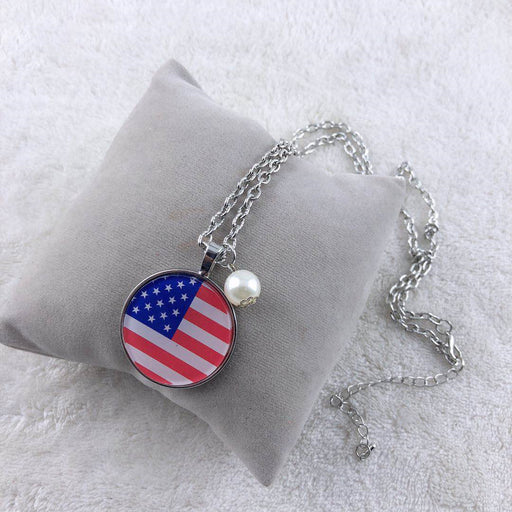 Jewelry WholesaleWholesale Independence Day American Flag Alloy Necklace MOQ≥2 JDC-NE-ZhiY001 Necklaces 之也 %variant_option1% %variant_option2% %variant_option3%  Factory Price JoyasDeChina Joyas De China