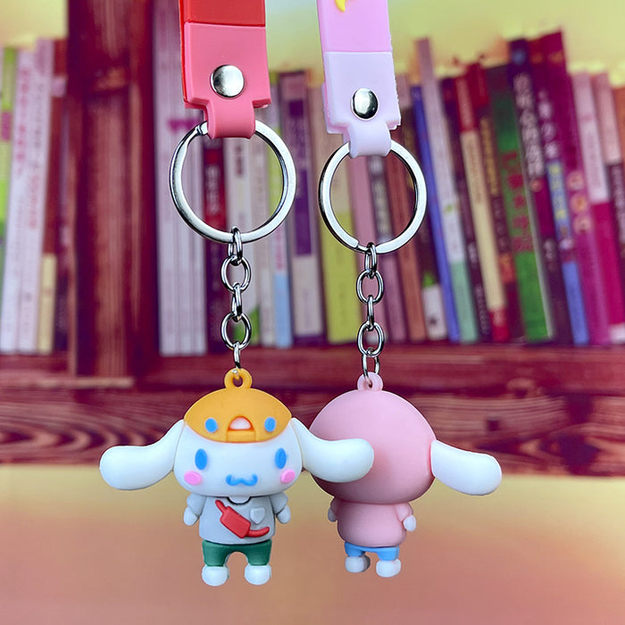 Wholesale keychain pvc cartoon soft glue big ear dog cute doll MOQ≥2 JDC-KC-MQu005