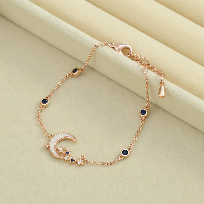 Wholesale Bracelet Copper Inlaid Zircon Shell Moon Bracelet MOQ≥2 JDC-BT-YouH025