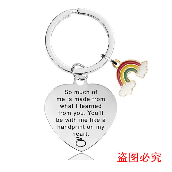 Jewelry WholesaleWholesale teachers' Day graduation gift engraved stainless steel Graduation keychain JDC-KC-GangGu034 Keychains 钢古 %variant_option1% %variant_option2% %variant_option3%  Factory Price JoyasDeChina Joyas De China