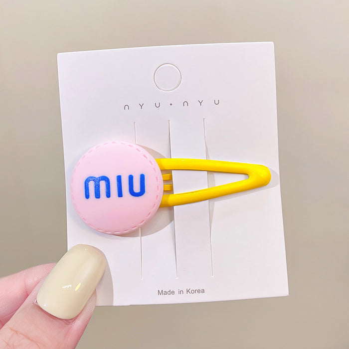 Wholesale miu bean cute little hairpin candy color letter hair rope JDC-HS-HShi002