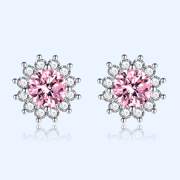 Jewelry WholesaleWholesale yellow sunflower silver plated diamond stud earrings JDC-ES-BZ019 Earrings 标志 %variant_option1% %variant_option2% %variant_option3%  Factory Price JoyasDeChina Joyas De China