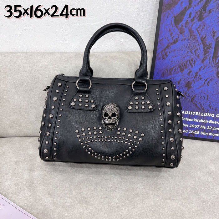 Wholesale Shoulder Bag PU Rivets Large Capacity Portable Diagonal Span MOQ≥3 JDC-SD-Shangj001