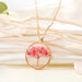 Jewelry WholesaleWholesale vintage round resin dried flower necklace MOQ≥3 JDC-NE-Juej011 Necklaces 觉际 %variant_option1% %variant_option2% %variant_option3%  Factory Price JoyasDeChina Joyas De China