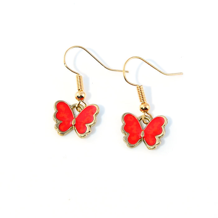 Wholesale Color Butterfly Alloy Earrings MOQ≥2 JDC-ES-Kaiwei002