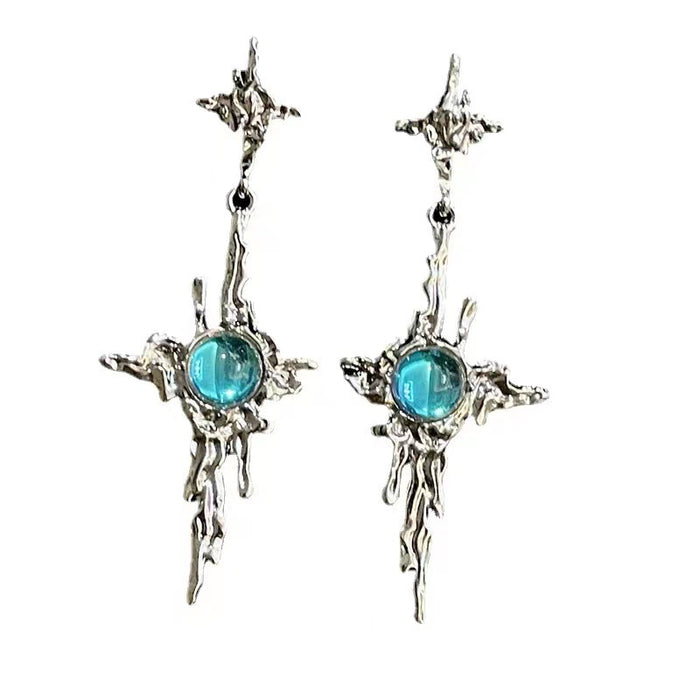 Wholesale Earrings Alloy Design Cross Moonstone Starburst JDC-ES-ChenY015