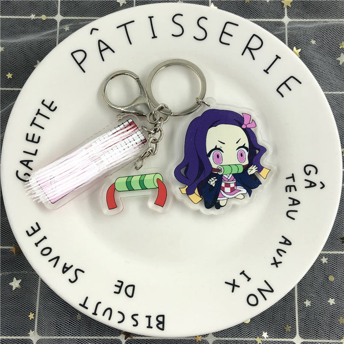 Wholesale Acrylic Double Sided Pendant Keychain Cute Key Ring (M) JDC-KC-TMMY007