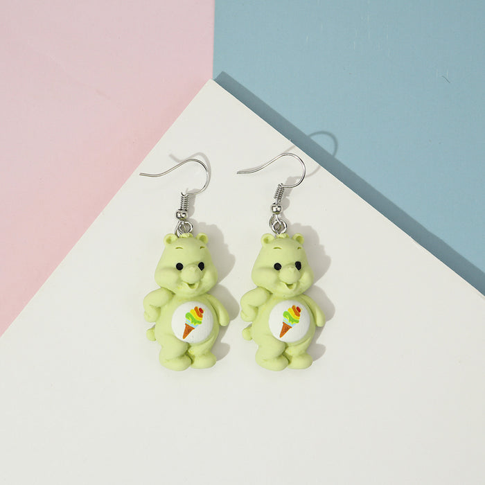 Wholesale Earrings Plastic Cartoon Bear MOQ≥2 JDC-ES-niqing014