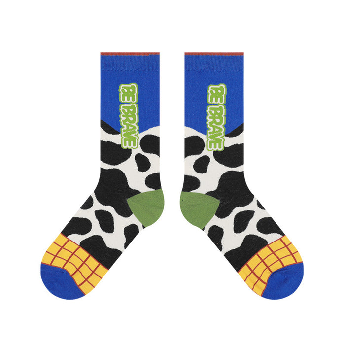 Wholesale Socks Cotton Cows Spotted Cartoon Cute MOQ≥3 JDC-SK-XunaH001