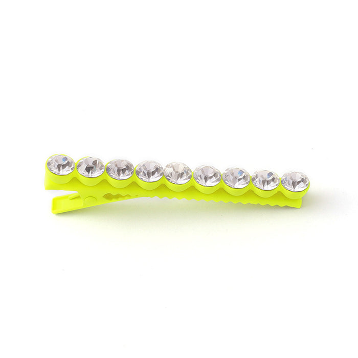 Wholesale Hair Clips Metal Neon Rubber Paint Effect Rhinestones JDC-HC-KenJ007