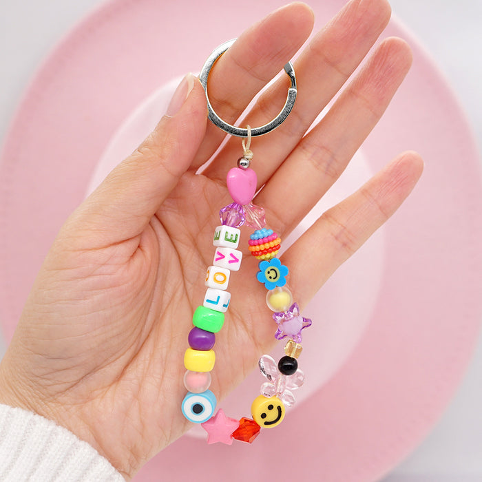 Jewelry WholesaleWholesale Boho Beads Acrylic Beaded Keychain JDC-KC-Yuxz005 Keychains 煜星珠 %variant_option1% %variant_option2% %variant_option3%  Factory Price JoyasDeChina Joyas De China