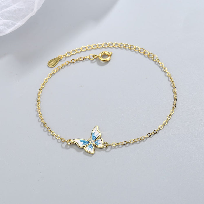 Wholesale Bracelet Copper Blue Butterfly JDC-BT-XZS001