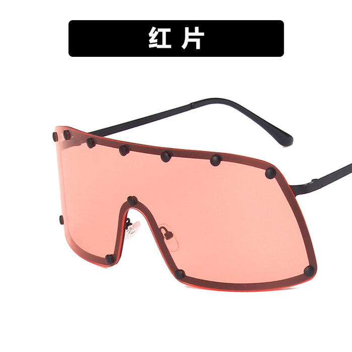 Wholesale One Piece Studded Sunglasses Goggles Oversized Frame JDC-SG-KD176