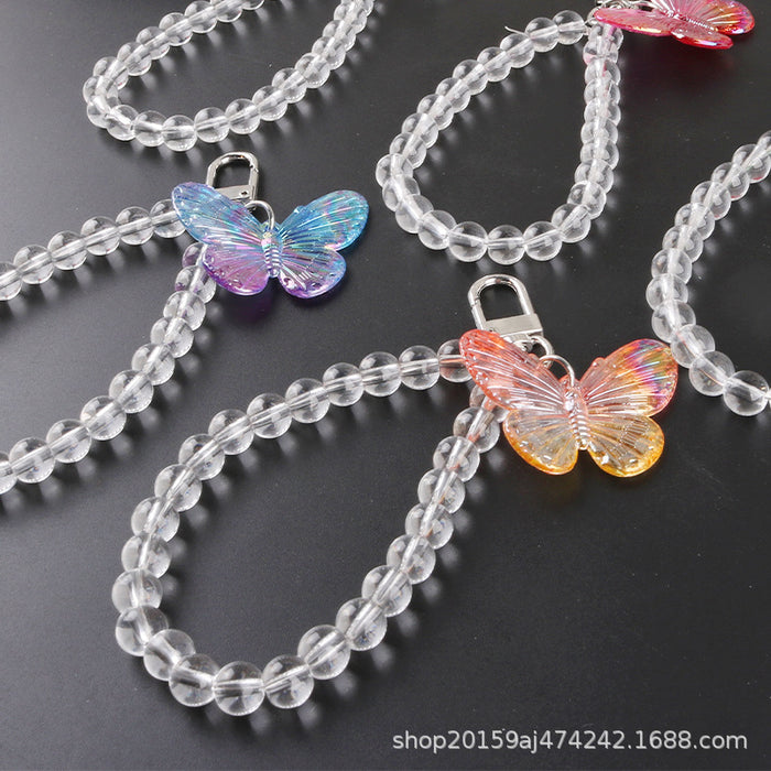 Wholesale Keychains Acrylic Butterfly Bead Bracelet MOQ≥2 JDC-KC-YiHan034