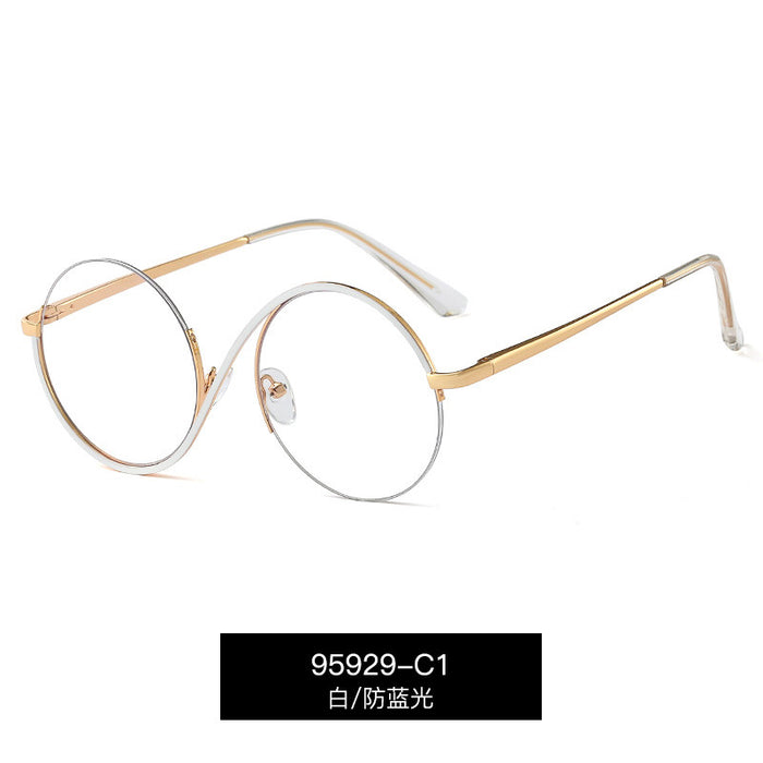 Jewelry WholesaleWholesale Metal Half Frame Anti Blue Light Flat Glasses JDC-SG-FanDY001 Sunglasses 梵蒂雅 %variant_option1% %variant_option2% %variant_option3%  Factory Price JoyasDeChina Joyas De China