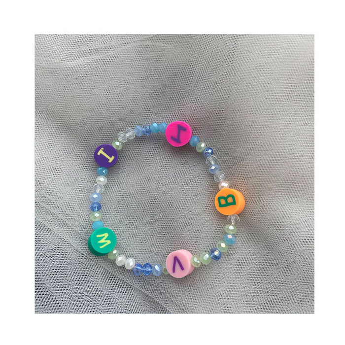 Jewelry WholesaleWholesale Color Crystal Soft Pottery Sunflower Smiley Stretch Bracelet JDC-BT-LiX009 Bracelet 利兴 %variant_option1% %variant_option2% %variant_option3%  Factory Price JoyasDeChina Joyas De China