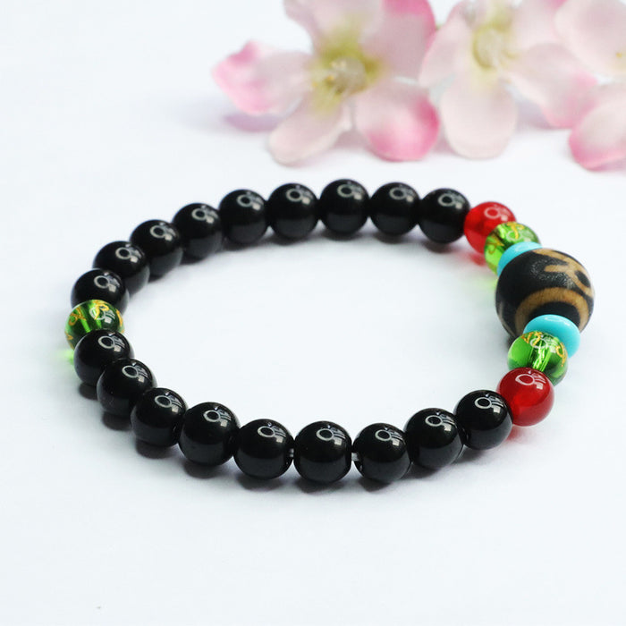 Wholesale god of wealth dzi bracelet black onyx bracelet diy jewelry JDC-BT-JuanY005