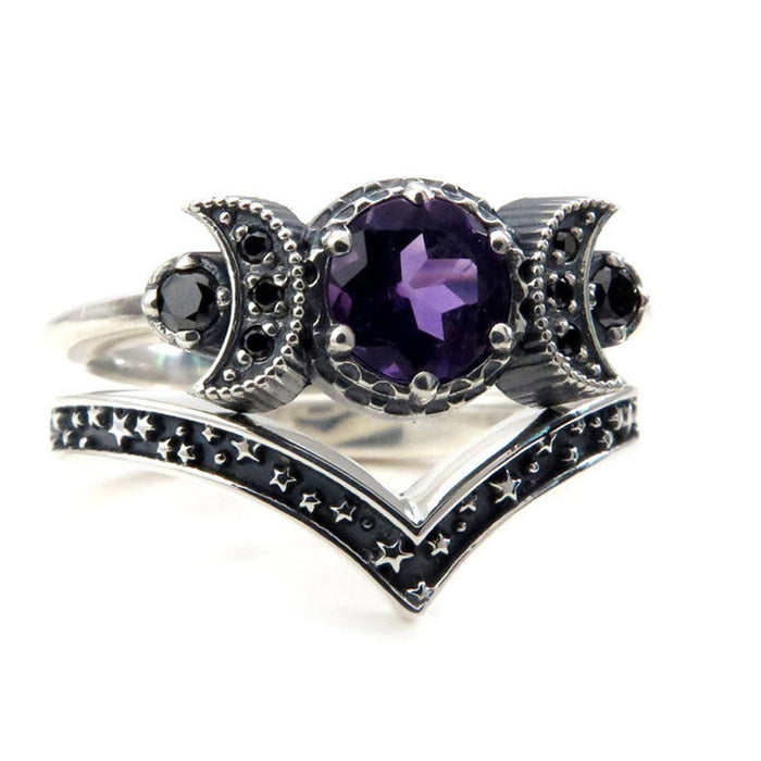 Wholesale Moon Goddess Crystal Alloy Ring JDC-RS-JiuN001