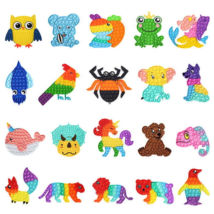 Jewelry WholesaleWholesale animal model children's silicone decompression bubble rainbow press press toys MOQ≥2 JDC-FT-HMJ011 fidgets toy 华明军 %variant_option1% %variant_option2% %variant_option3%  Factory Price JoyasDeChina Joyas De China