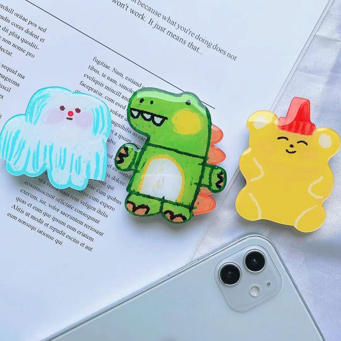 Wholesale Grips Acrylic Cute Cartoon Phone Airbag Telescopic Bracket MOQ≥2 JDC-PS-WeiJiu024