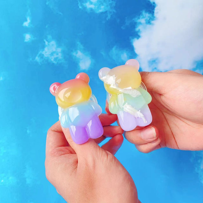 Wholesale Grips Acrylic Gradient Rainbow Bear Airbag Bracket Telescopic MOQ≥2 JDC-PS-WeiJiu016