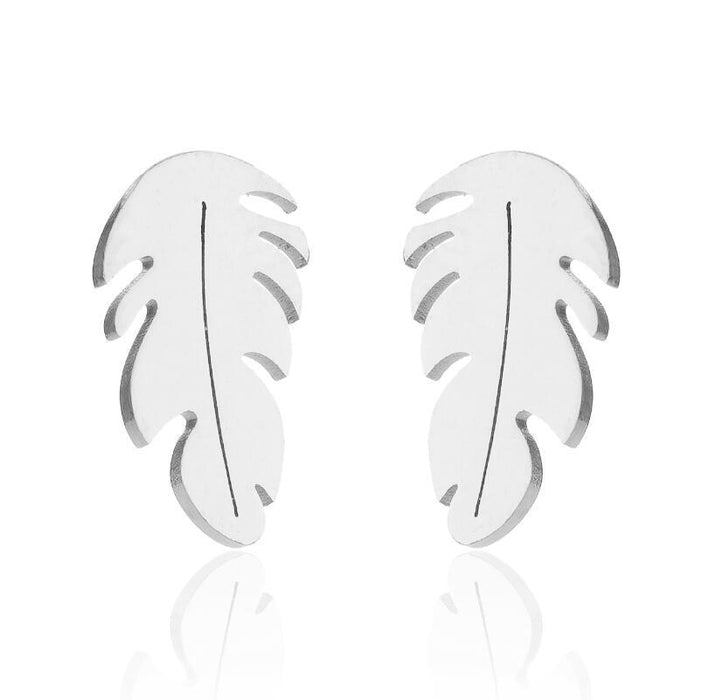 Wholesale Stainless Steel Leaf Earrings JDC-ES-SS010