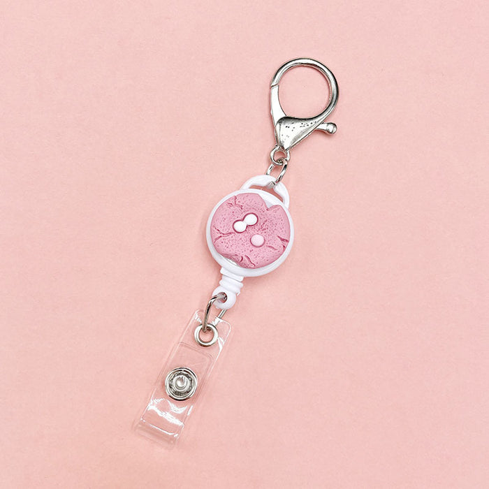 Wholesale Keychains Plastic Silicone Cute Cartoon Retractable Pull Buckle Round Cable Puller (M) MOQ≥2 JDC-KC-DKWH006