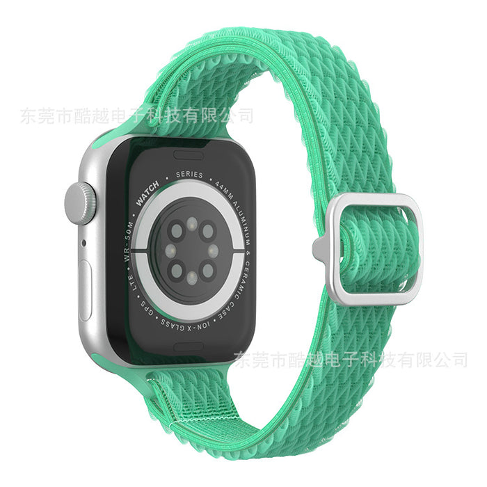 Wholesale Strap Nylon AppleWatch Woven Double Circle Wave Pattern Strap MOQ≥2 JDC-WD-KuYue005