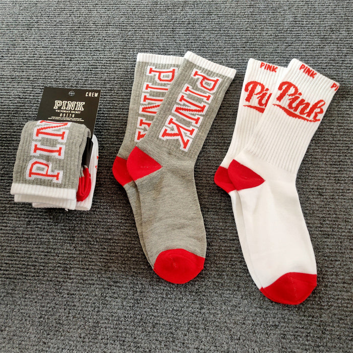 Wholesale Sock Polyester Cotton Sweat Absorbing Street Skateboard Women Pile Dui Calf Socks 2 pairs/set MOQ≥2 JDC-SK-HaoMing001