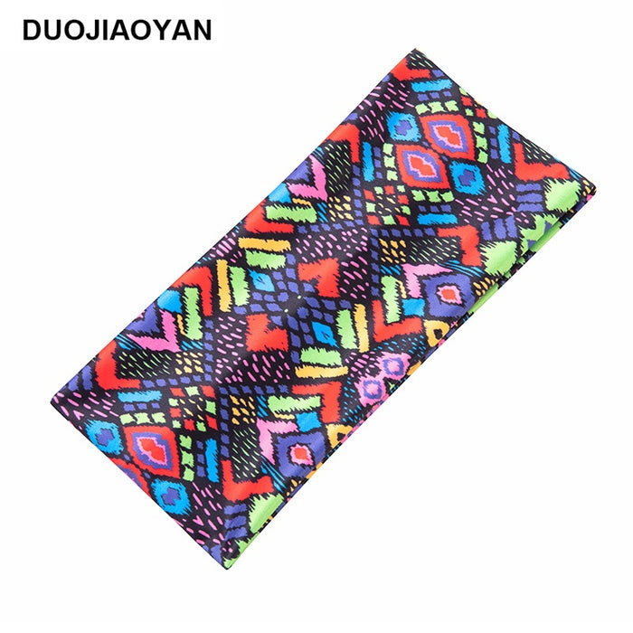 Wholesale Stretch Printed Headband Ethnic Style Pattern Wide Side Hairband MOQ≥3 JDC-HD-Jiaoy016