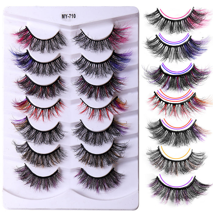 Wholesale Color Stereo Multilayer Thick Mink Hair False Eyelashes JDC-EY-JST009