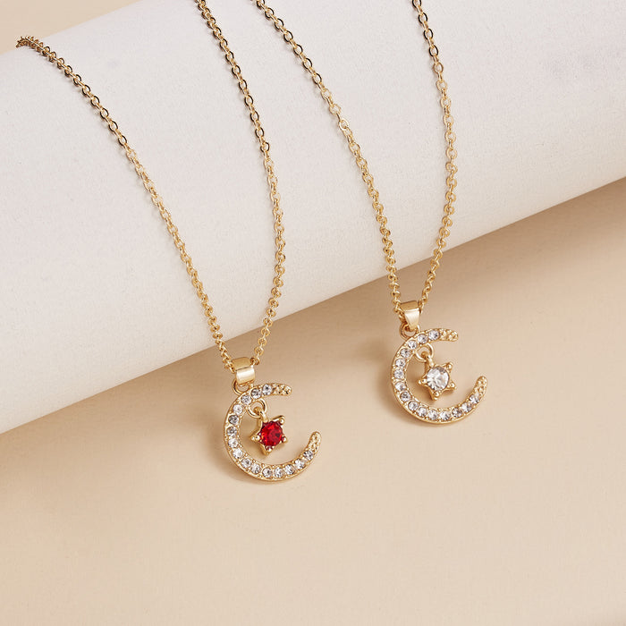 Jewelry WholesaleWholesale month birth stone moon star paper card alloy diamond necklace JDC-NE-YinH019 Necklaces 颖皓 %variant_option1% %variant_option2% %variant_option3%  Factory Price JoyasDeChina Joyas De China